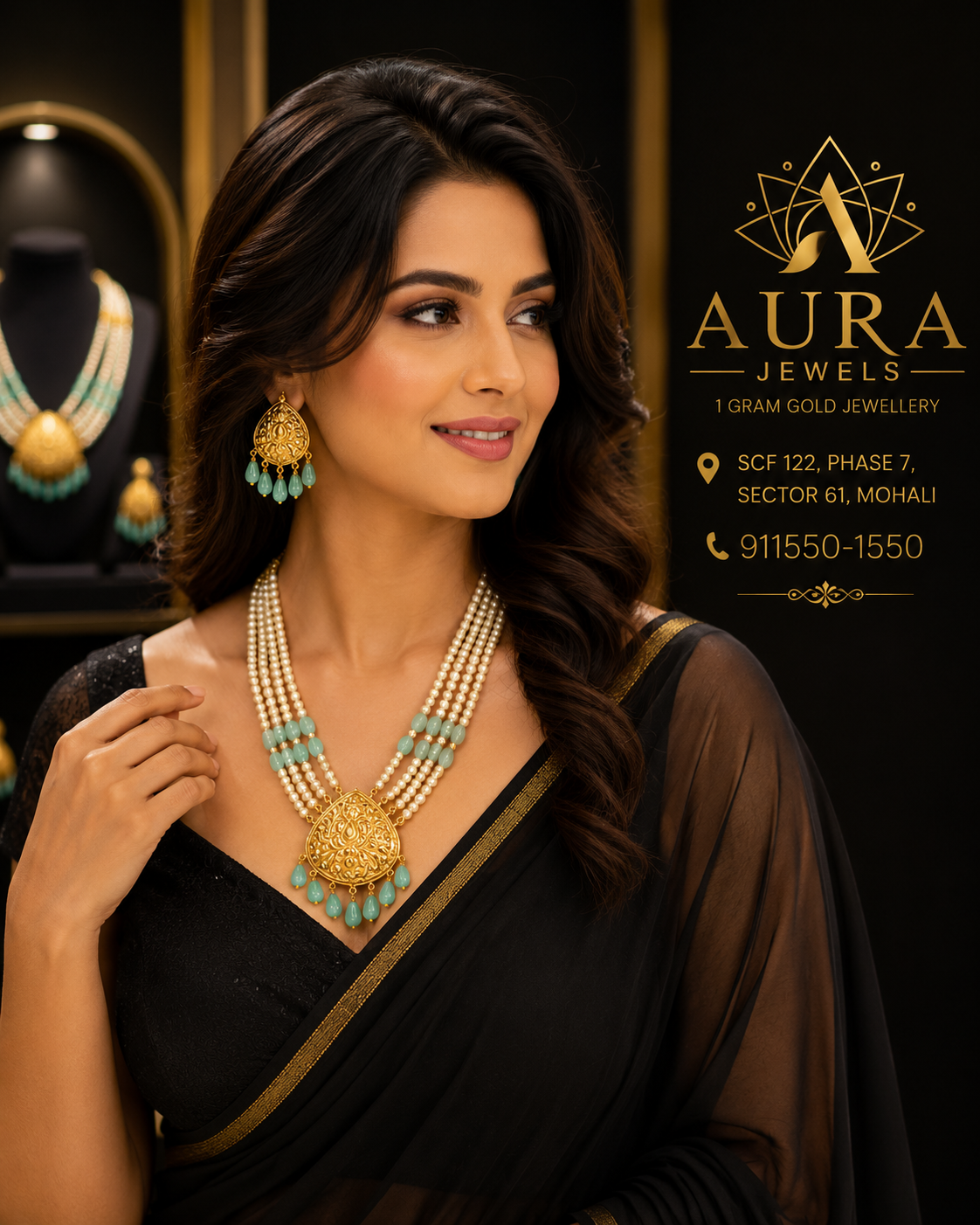 Aqua Drop Necklace Set