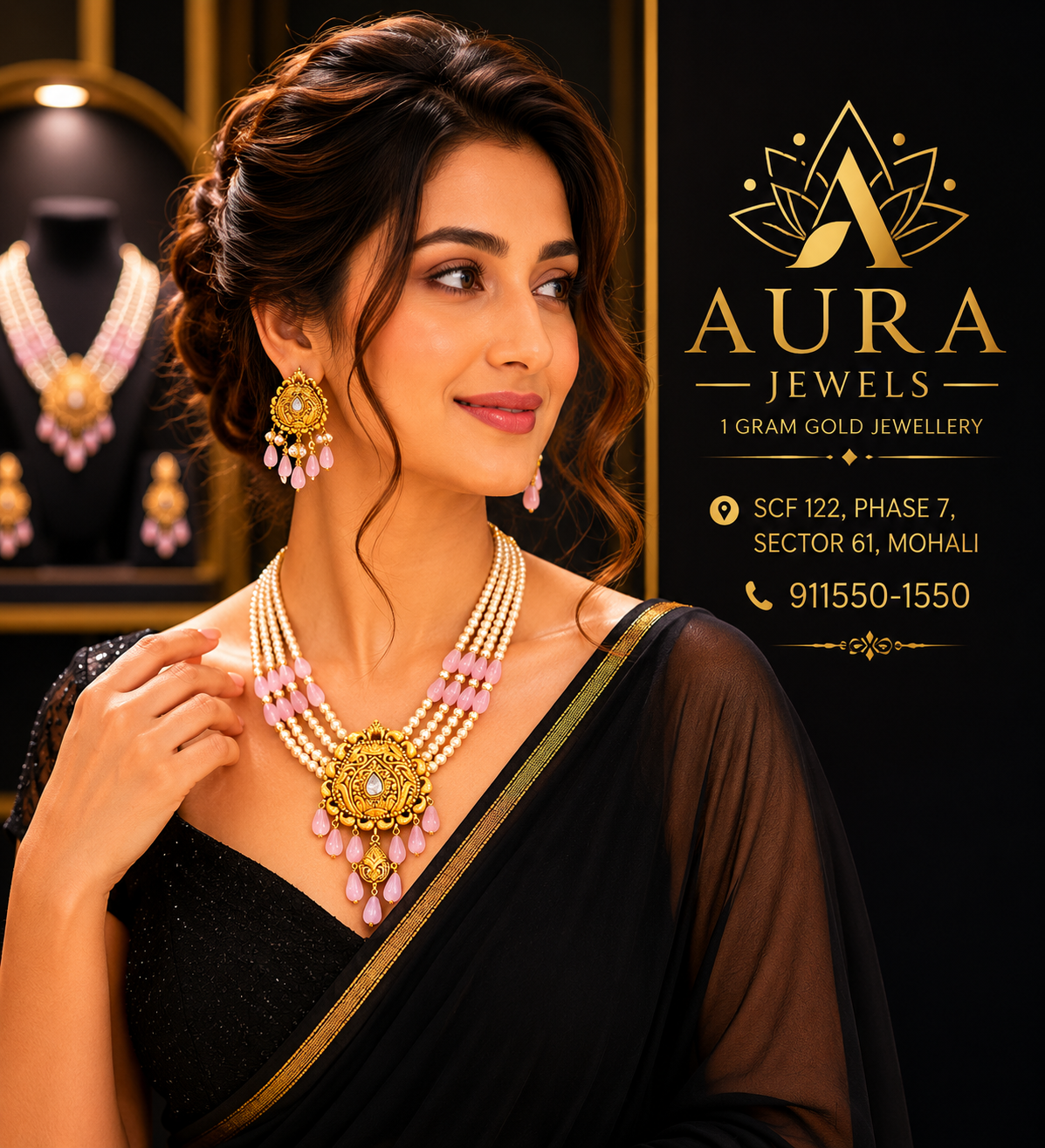 Gulabi Noor Pearl Necklace Set