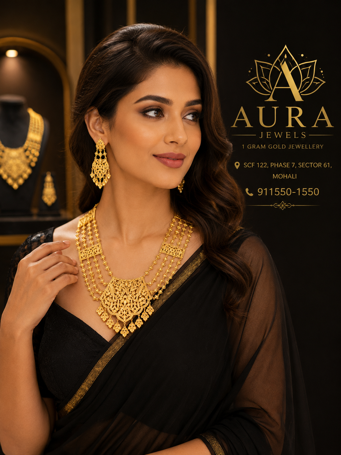 Maharani Filigree Cascade Necklace Set