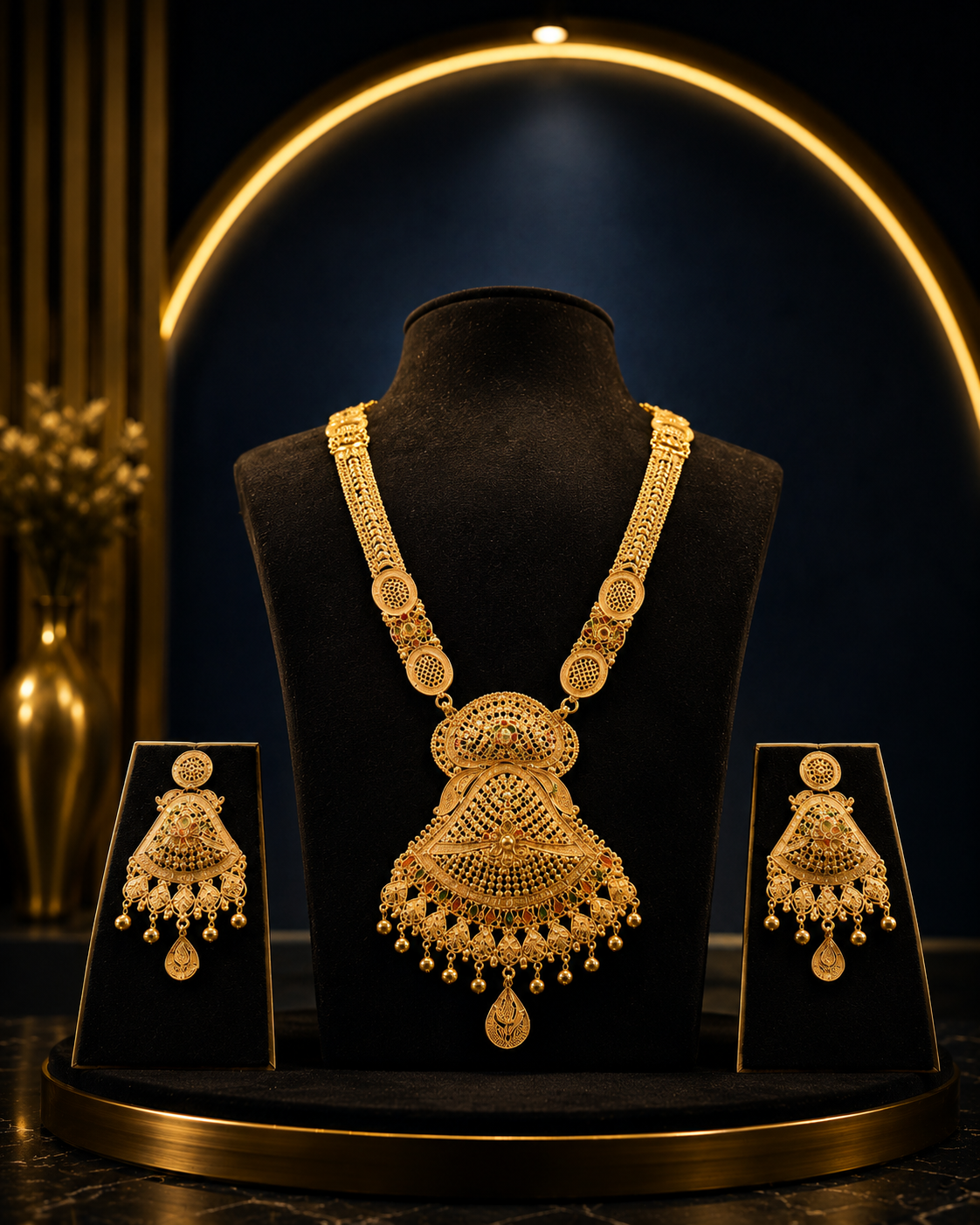 Rajwadi Temple Pendant Necklace Set