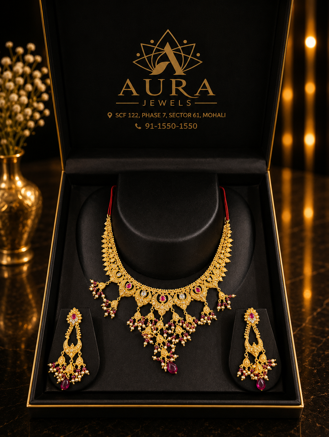 Ruby Viraasat Necklace Set