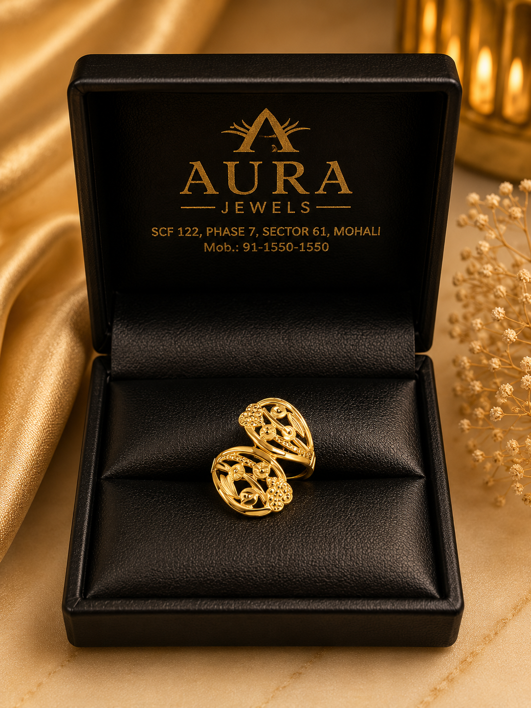 Svarna Vines Adjustable Ring