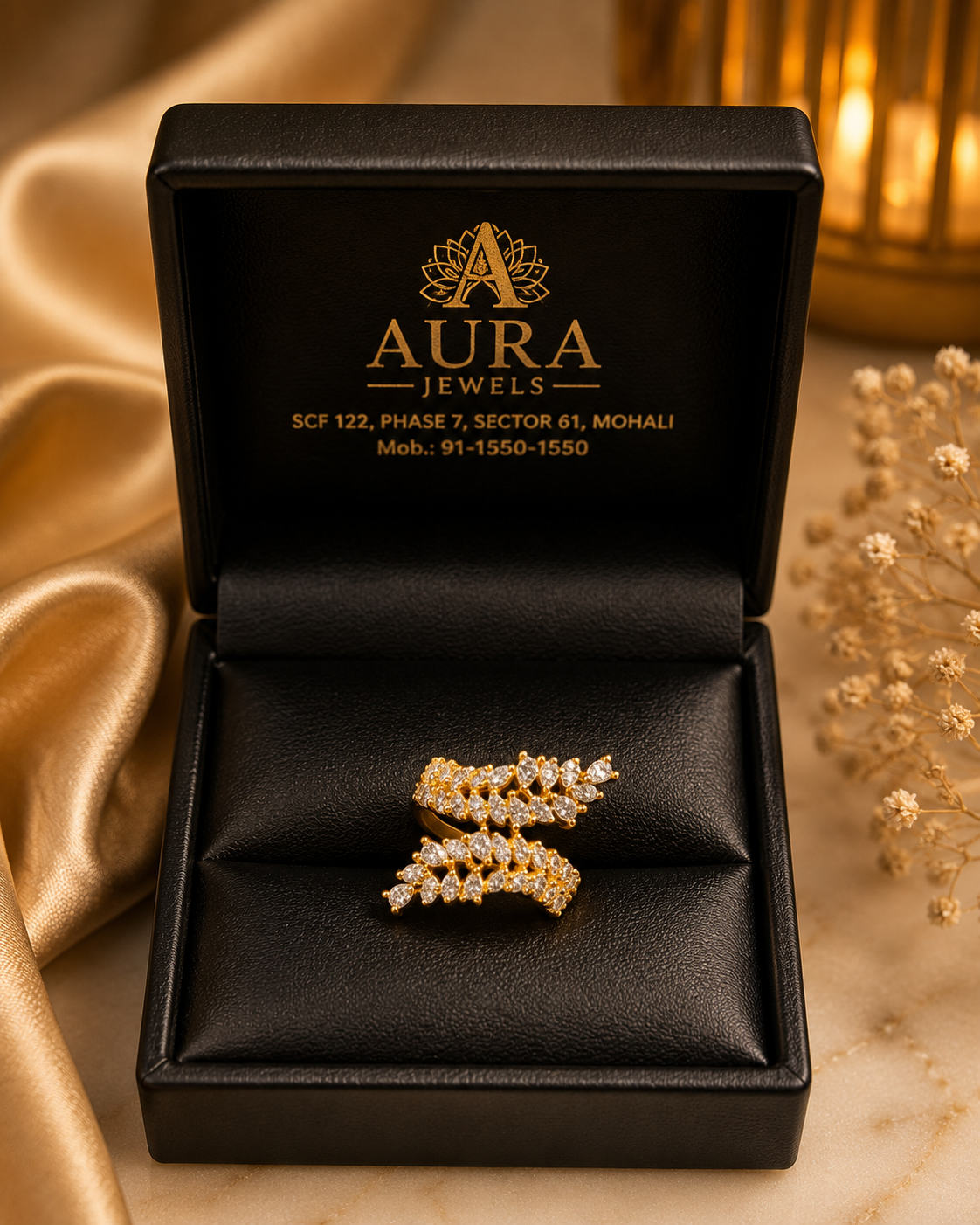 Golden Laurel Wrap Ring
