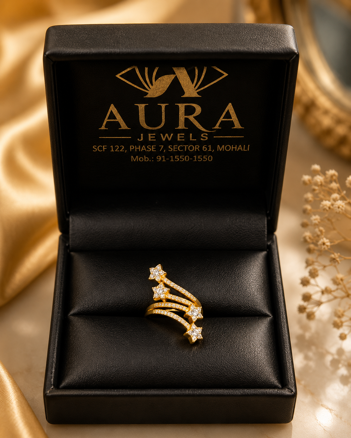 Celestial Starburst Adjustable Ring